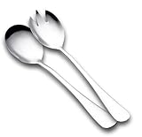 KüchenHeld Original Since 2021 Set di Posate per Insalata in Acciaio Inossidabile, Cucchiaio per Insalata, forchetta per Insalata, Confezione da 2 (Argento Lucido)