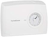 Fantini Cosmi C32 Cronotermostato Giornaliero con Orologio Meccanico a Cavalieri e Batterie, Bianco