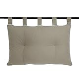 Caritex Cuscino Testata Letto Con Passanti a Strappo, Cuscino Testiera Letto Imbottito Con Fiocco di Poliestere, Montaggio Rapido e Stabile, con Bordino Decorativo 45x70 cm Modello duo S810 (ecru)