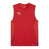 PUMA teamGOAL Sleeveless Jersey, Maglia da Calcio Men's, Rosso Bianco-Veloce Rosso, S