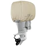 Explore Land Copertura impermeabile per motore fuoribordo 600D, resistente, copertura per motore da 25 a 50 CV, colore marrone chiaro