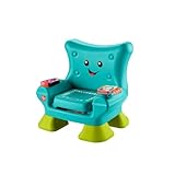 Fisher-Price Divertimento educativo, giocattolo educativo per bambini, sedia di apprendimento, turchese, con musica e varie attività per bambini a partire da 1 anno, inglese (UK), francese, versione
