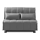 EVERGREENWEB Divano Letto 2 Posti con Materasso Piazza e Mezzo 120x190 Ortopedico, Prontoletto RICHIUDIBILE con Rivestimento SFODERABILE Lavabile Coppia Cuscini SUPERSOFT Abbinati color Grigio EVENING