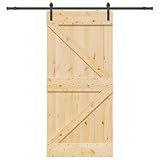 vidaXL Porta Scorrevole con Set Hardware 80x210 cm Legno Massello Pino