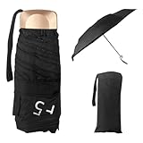 Lixiluxia Mini Ombrello Pieghevole Antivento - Piccolo da Viaggio Tascabile con 6 Costole, Resistente da Borsa e Borsetta Portatile (Nero)