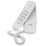 SPC Original Lite 2 - Telefono fisso da tavolo o da parete, compatto e facile da usare, segnale luminoso, 10 memorie indirette, tasti grandi, funzione di ricomposizione - Bianco