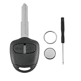 Guscio di ricambio per chiave auto con telecomando a 2 pulsanti, per Mitsubishi L200 Montero Pajero Shogun Triton + cacciavite + portachiavi + batteria CR1616