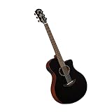 YAMAHA APX600M Chitarra Elettroacustica – Finitura Opaca, Corpo Sottile, Scala 25”, Top in Massello, Pickup System65 con EQ e Accordatore – Smokey Black