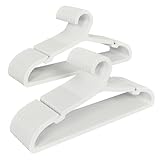 ABHENG Grucce in Plastica 50 Pezzi, Grucce Appendiabiti con Ampie Scanalature ai Lati, Salvaspazio, Robusti e resistenti, Antiscivolo, 41,7 x 0,4 x 21 cm, Bianco, APY0550W