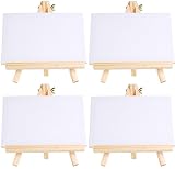 Set di 4 supporti da tavolo in legno, 15 x 20 cm, con cavalletto da 18 x 24 cm, piccolo cavalletto da tavolo in legno, treppiedi per disegnare, decorazione da tavolo per matrimonio, compleanno,