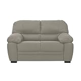 Totò Piccinni Divano SARAH Similpelle Effetto Nabuk o tessuto Imbottito Imbottito con Braccioli MADE IN ITALY (Tessuto Cappuccino, 2 Posti)