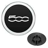 HAMKU 1 Pezzi Coprimozzo Per Fia-500 Copri Ruota Hup Trim, Accessori Di Aggiornamento Per Il Lifting Del Copriruota Centrale Esterno Dell'Auto 68078419Ac Sostituzione Per Fiat 500(Nero Argento)