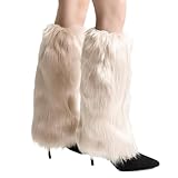 KGDUYC Scaldamuscoli da donna Abbigliamento in pelliccia, scaldamuscoli y2k, per stivali, scaldamuscoli, copristivali in pelliccia sintetica, scaldamuscoli in peluche, 40 cm (albicocca)