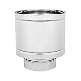 ALLINOX Comignolo Antivento Terminale A Botte Antipioggia Acciaio INOX 304 Per Camino Base Tonda (DN 200)