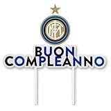 Isola Party Topper per torta di compleanno a tema Inter decorazioni per torte| Festa di compleanno bambini e adulti| Taglia unica: 18x19 cm| 1 pezzo