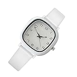 Orologio da donna, 1,46 pollici, portatile, facile da leggere con seconda mano in silicone e cinturino da donna, bianco, Se référer au descriptif, riferimento alla descrizione