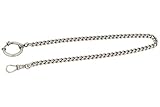 Collana per orologio da tasca in vero argento 925/000 ossidato per vecchi orologi da tasca da 30 cm di lunghezza, corazza rotonda da 5 mm con anello a molla e moschettone girevole.