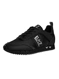 EA7 Uomo Scarpe da Ginnastica con Logo in Rete di Carbonio, Black/Silver, 42.5 EU