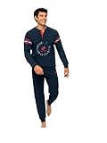 Lotto Pigiama Uomo Lungo in Cotone lp1181 (IT, Testo, M, Regular, Regular, Standard, Blu)