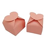 RUIYWEN 50 Scatoline Portaconfetti Cuore Scatola Regalo di Nozze San Valentino Scatola Caramella Bomboniera Segnaposto per Matrimonio Compleanno Festa (Rosa)
