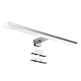 Aourow Lampada Specchio a LED/Lampada Specchio Bagno 10W 820lm 40cm Bianco Neutro 4000K,IP44 230V,Lampada LED Armadio in Acciaio al Nichel-Cromo,Lunghezza Prodotto:400mm