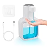 Dispenser Sapone Automatico, 500ml Dosatore Sapone Ricaricabile, Erogatore Sapone Liquido a Parete, Dispenser di Sapone Elettrico con Sensore, Adatto Per Cucina Bagno Ufficio Hotel (bianco)