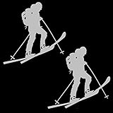 LWEDLW Nuova Generazione Adesivo SCIALPINISTA SCIALPINISMO Alpinismo Sci Ski Sticker Adesivi Montagna Sci di Fondo Sport (GCL 2 Pz/PCS)