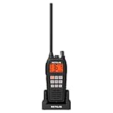 Retevis RM15 Vhf Marino, Marine Walkie Talkie Portatile, Galleggiante IP68, 2000 mAh Batteria, Schermo a Due Colori, 88 Canali Radio Bidirezionale con Altoparlante per Barche(Nero, 1 Pz)