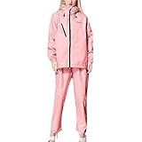 Tuta Giacca Antipioggia Antivento Donna Tuta Moto Antipioggia Giubbino con fodera Multiuso con Cappuccio Giacche Impermeabile Zip Up Cappotto Giacca a Vento Donna da Trekking Escursionismo (Pink, XXL)