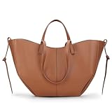 ACUYE Borsa Tote in Pelle da Donna, Tracolla a Mezzaluna, Borsa da Lavoro, A02-Cammello Grande, 39.5 EU