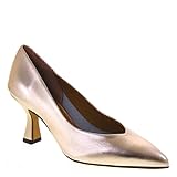 Brera 4402 Decollete Casual Donna Pelle Laminata Cipria Tacco Stiletto 7Cm Suola Gomma
