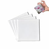 Piccola tela in legno per artisti, mini tela bianca quadrata bianca allungata in tinta unita, perfetta per pittura acrilica e a base d'acqua, matite e gessetti, decorazioni per la casa, 7 x 7 cm (4