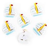 Barca a vela, 6 pezzi: mini barche, decorazione marittima, decorazione da tavolo, piatta, decorazione per il bagno, decorazione in legno, decorazione marittima, bagno, estate, spiaggia e mare, con