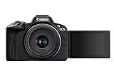 Canon EOS R50 APS-C Mirrorless + RF-S 18-45 f/4,5-6,3 (24,2 Mp,- Fino a 15fps, DIGIC X, Video 4K UHD Fino 30p, Dual Pixel CMOS Auto Focus II, Disp, Lay Touch Ordinetabile 7,5 cm, Wi-Fi, BT, 328 gr)