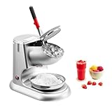 VEVOR Macchina Tritaghiaccio 100 kg all'ora, Produttore Elettrico di Granita con 4 Lame, Tritaghiaccio ad Alta Efficienza in Acciaio Inox con Ciotola e Coperchio 300 W 2000 Giri/min Argento