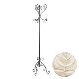 Spazio Casa Appendiabiti da Terra 3P in Ferro Battuto - Avorio anticato