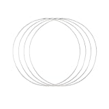 Vaessen Creative Anello in Metallo Ø 30 cm x 3 mm 4 Cerchio Decorativo Argento-Filo Metallico, Fiori Secchi, Macramè, Acchiappasogni, Mobile Fai da Te e Decorazioni da Parete, 30 cm