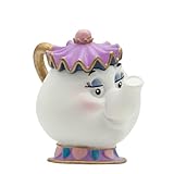 Bullyland Princess 12474-Figura, Walt Disney La Bella e la Bestia-Madame Pottine, Circa 6 cm, Figura Dipinta a Mano, Senza PVC, per Bambini per Il Gioco d'immaginazione, Multicolore, 12474