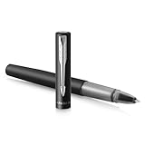 Parker penna roller Vector XL | Laccatura nero metallizzato su ottone | Punta sottile con ricarica di inchiostro nero | Confezione regalo