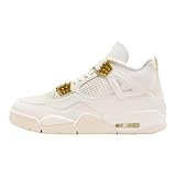 Jordan WMNS Air 4 Retro Scarpe da corsa da donna, VELA/ORO METALLIZZATO-NERO, 9 UK (11.5 US)