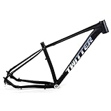 Telaio per mountain bike hardtail da 27,5/29 pollici, telaio per bici in lega di alluminio da 15''/17''/19'', freno a disco, sgancio rapido, telaio BB68 da 135 mm (colore: nero, dimensioni: 15x2