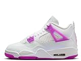 Nike Air Jordan 4 Retro Grandi Bambini, Bianco/Viola Iper, 23 EU