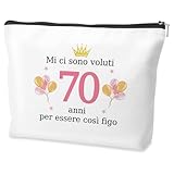 Regalo Signora 70 Anni,Regalo 70 Anni Donna,Borsa Per Cosmetici,Regalo Natale Donne