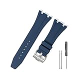 LMPVPDGADZ Cinturino resistente e confortevole adatto for Audemars Piguet adatto for Royal Oak Offshore 15703 15400 for cinturino in silicone(Blue-Steel-K14)