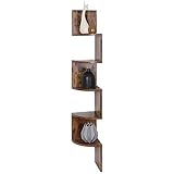 BAKAJI Libreria Scaffale Mensole da Parete Angolare Design Moderno in Legno Melaminico con 5 Ripiani ad Angolo Dimensioni 123 x 20 cm (Anticato)