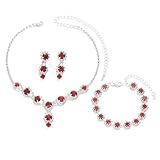 TTPSRY Parure Gioielli Donna Cristallo Brillante Collana Orecchini Bracciale Elegante Cerimonia Matrimonio Accessori Lusso