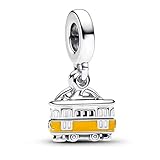 NUNUYAYA Charm Bead Ciondolo in Argento Sterling 925 Double-Decker Bus con Cubic Zirconia Pendenti Compatibile con Braccialetti e Collane europei,Compleanno di Natale Perline per Donne