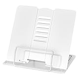 Newpop Bianche Leggio per Libri, Porta Libro Scrivania, Bookstands, Poggia Tavolo, Espositore Libri Musicale, Reggi per Studiare, Reggilibro Bambini Regolabile, per Leggere, Book Holders, Metallico.