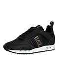 EA7 Uomo Scarpe da Ginnastica con Logo in Rete di Carbonio, Black/Gold/White, 41 EU