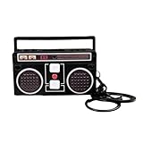 Nostalgico Vintage Mini Retro Classica Radio Registratore Divertente Borsa Portachiavi Ciondolo Ornamento Regalo Suono
